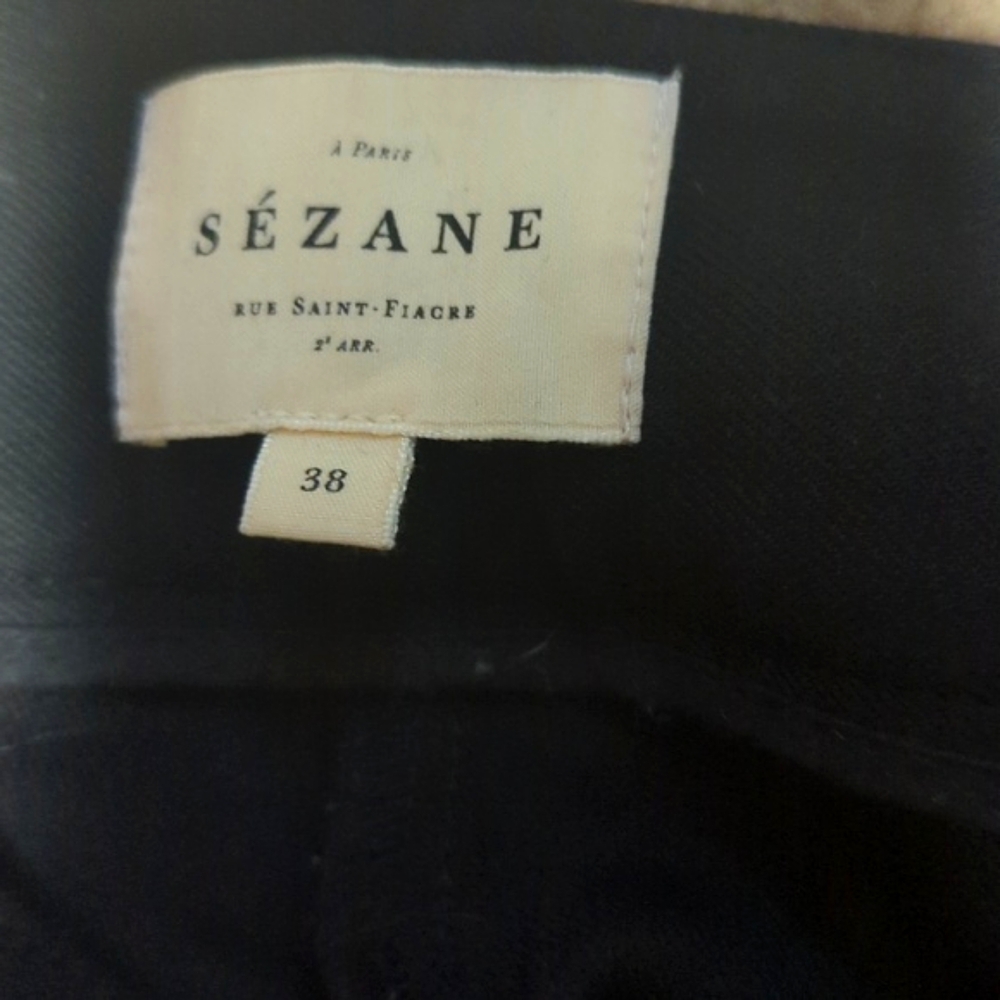 Sezane Black Cropped Wide-Leg Trousers - Picture 5 of 6